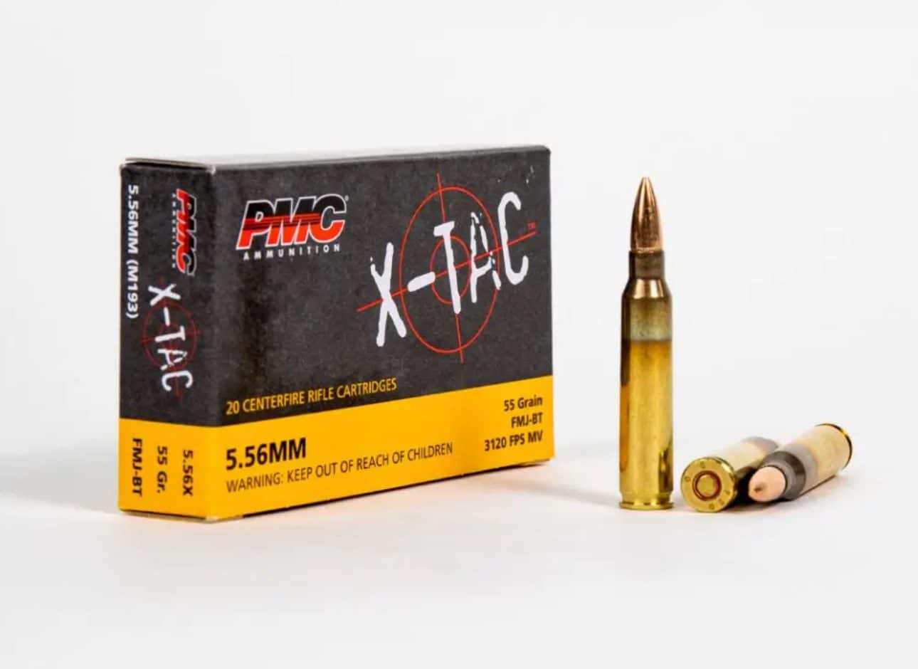 PMC 5.56 NATO 55gr FMJ Brass – 500rd