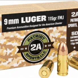 9mm Patriot Sports 9mm Luger 115 Grain FMJ Ammunition