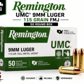 Remington UMC 9mm 115 Grain FMJ Ammo Remington UMC 9mm 115 Grain FMJ ammo 50-round box