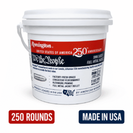 Remington We The People 9mm 115 Grain FMJ – 250-Round Bucket Remington We The People 9mm 115 Grain FMJ – 250-Round Bucket